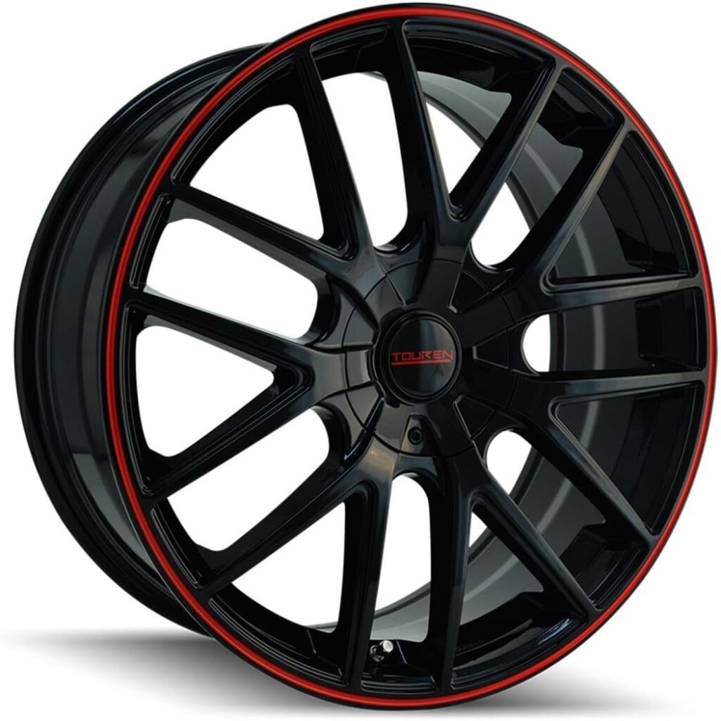 Touren TR60 3260 Wheel with Black Finish with Red Ring